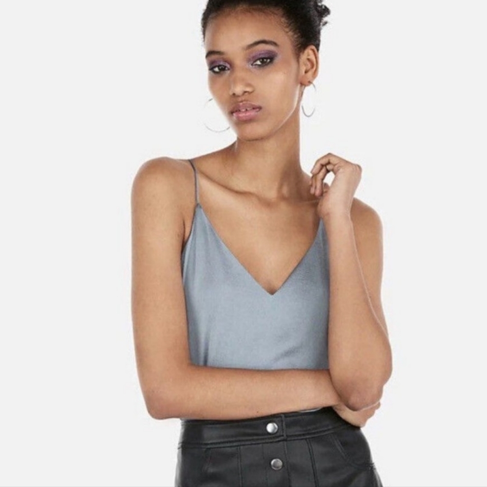 NWT Express Downtown satin camisole in blue gray